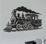 Locomotive Train Wall Decal - Matte Black Vinyl Art