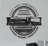 Vintage Railroad Sign Wall Decal - Matte Black Vinyl