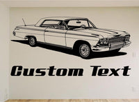 1962  Car Wall Decal - Auto Wall Mural - Vinyl Stickers - Boys Room Decor