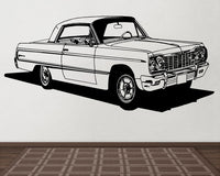 1964  Auto Car Wall Decals Stickers Man Cave Boys Room Décor