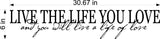 Live The Life You Love Wall Decal - Inspirational Home Decor Sticker