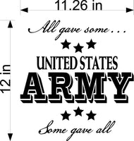 All Gave Some Some Gave All Wall Decal - Inspirational Home Decor Sticker