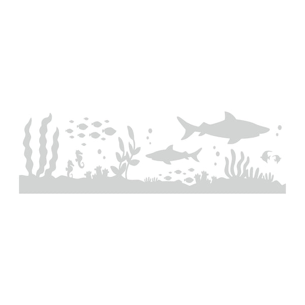 Ocean Shark Decals Etched Glass Vinyl Shower Door Window SC01