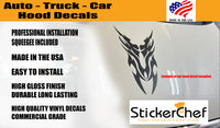 Tribal Flame Graphics Decal for Auto  Truck Hood  Customizable Bold Design B718