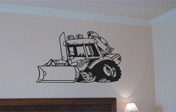 Back Hoe Car Wall Decal - Auto Wall Mural - Vinyl Stickers - Boys Room Decor