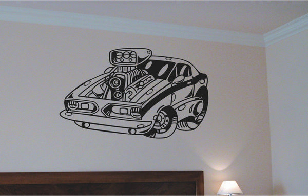 Barracuda Car Wall Decal - Auto Wall Mural - Vinyl Stickers - Boys Room Decor