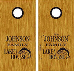 hunting fishing cornhole decal