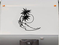 Beach Sunset Palm Tree RV Camper Vinyl Decal Sticker for Travel Lovers