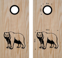 Bear Cornhole Board Decals - Fun Bean Bag Toss Stickers for Unique Game Night