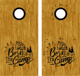 Born to Camp Cornhole Board Decals - Camping Themed Stickers for Outdoor Fun - CAMP04