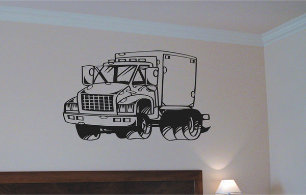 Box Truck Car Wall Decal - Auto Wall Mural - Vinyl Stickers - Boys Room Decor