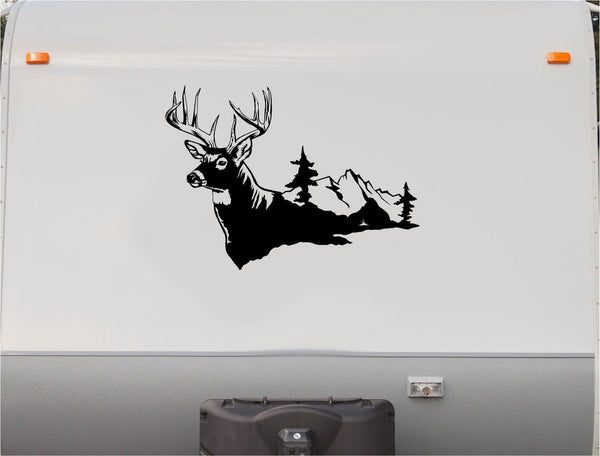 Buck Deer Mountains RV Camper 5th Wheel Motor Home Vinyl Decal Sticker