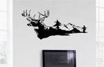 Buck Deer Mountains Wall Decals Mural Home Decor Vinyl Stickers Decorate Your Bedroom Man Cave