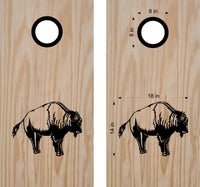 Buffalo-themed Cornhole Board Decals for Bean Bag Toss Games