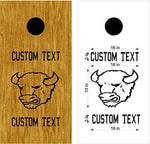Buffalo Mascot Sports Team Cornhole Board Decals for Both Boards