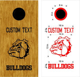 Bulldogs School Mascot Vinyl Decal Sticker for Cornhole Boards