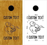Bulls Mascot Cornhole Board Decals  Complete Set for Both Boards