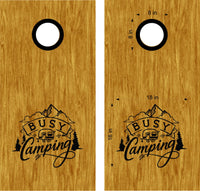 Camping Adventure Cornhole Board Decals - Fun Stickers for Outdoor Games CAMP05