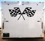 Checkered Flag Trailer Decal - Racing Sticker Graphics for YT20