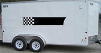 Checkered Flag Racing Trailer Decals Stickers Murals Set Auto Car Truck