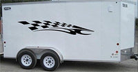 Checkered Flag Racing Trailer Decals Stickers Murals Set Auto Car Truck