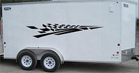 Checkered Flag Racing Trailer Decals Stickers Murals Set Auto Car Truck