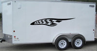 Checkered Racing Stripe Vinyl Decal for Trailers and Cars - CF003