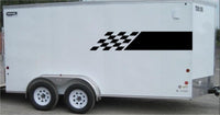Checkered Racing Stripe Vinyl Trailer Decal - Car  Trailer Sticker CF004