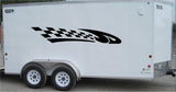 Checkered Racing Stripe Vinyl Trailer Decal - Durable Car Sticker - CF009