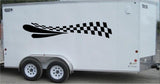 Checkered Racing Stripe Trailer Decal - Premium Vinyl Car Sticker - CF011