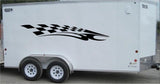 Checkered Racing Stripe Vinyl Trailer Decal - Stylish Car Sticker - CF020