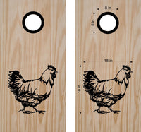 Chicken Bean Bag Toss Board Decals - Fun Animal Cornhole Stickers