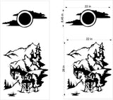 StickerChef Clouds Mountains Wolf Wolves Cornhole Board Vinyl Decal Sticker