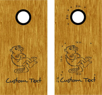 Beaver Design Cornhole Board Decals - Fun Bean Bag Toss Stickers Set