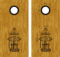 Fire Hydrant Cornhole Board Decals - Fun Bean Bag Toss Stickers for Game Night