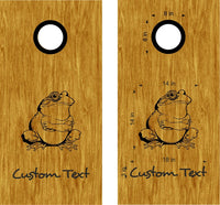 Frog Grumpy Cornhole Board Decals - Fun Bean Bag Toss Stickers