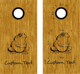 Frog Grumpy Cornhole Board Decals - Fun Bean Bag Toss Stickers