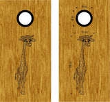 Giraffe Cornhole Board Decals  Fun Bean Bag Toss Stickers for Game Day