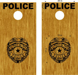 Police Badge Cornhole Board Decals - Custom Bean Bag Toss Stickers