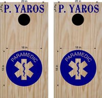 Firefighter Themed Cornhole Board Decals for EMS  EMT enthusiasts