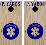 Firefighter Themed Cornhole Board Decals for EMS  EMT enthusiasts
