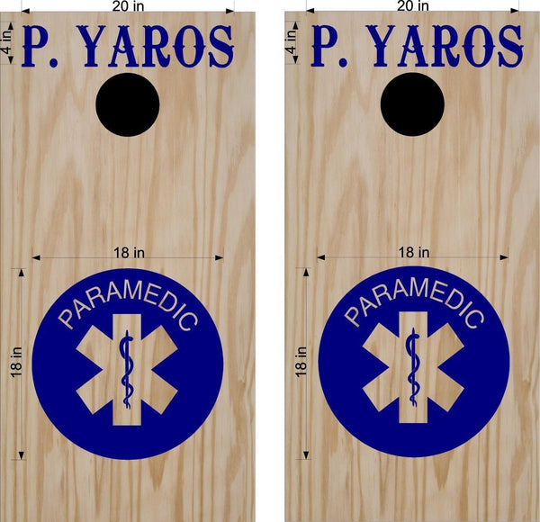 Firefighter Themed Cornhole Board Decals for EMS  EMT enthusiasts