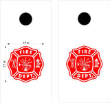 Fire Department Cornhole Board Decals  Durable Bean Bag Toss Stickers