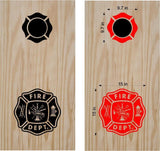 Custom Fire Dept Cornhole Board Decals  Firefighter Stickers - Personalize with Your Text