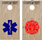 Firefighter EMS EMT Cornhole Board Decals - Stylish Fireman Stickers for Custom Boards