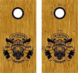 Firefighter Decals for Cornhole Boards - Vinyl Stickers with 3 Rings