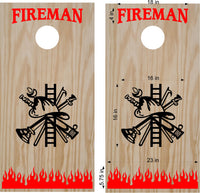 Firefighter Cornhole Board Decals - Rescue Themed Stickers FP18b