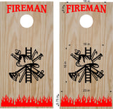 Firefighter Cornhole Board Decals - Rescue Themed Stickers FP18b