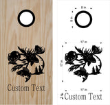 hunting fishing cornhole decal