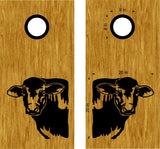 Cow Steer Decals for Cornhole Boards - Farm-Themed Bean Bag Toss Set